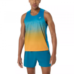 ASICS ROAD FADE SINGLET AEGEAN BLUE/YAMABUKI - 2011D522-400
