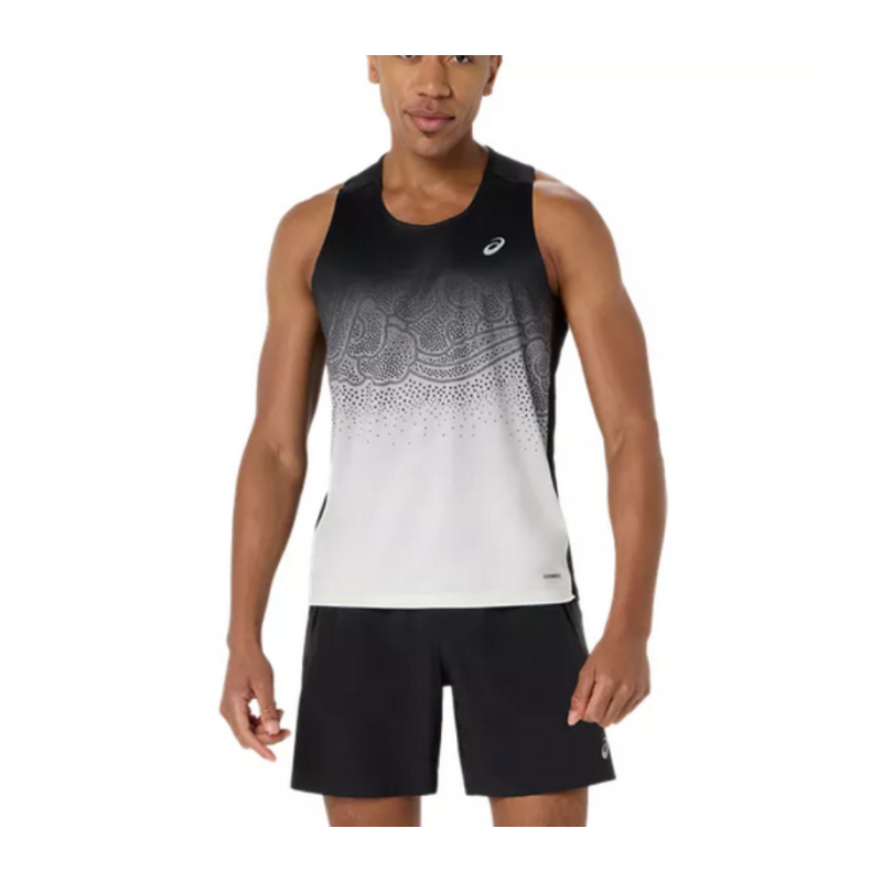 ASICS ROAD FADE SINGLET PERFORMANCE BLACK/CREAM - 2011D522-001