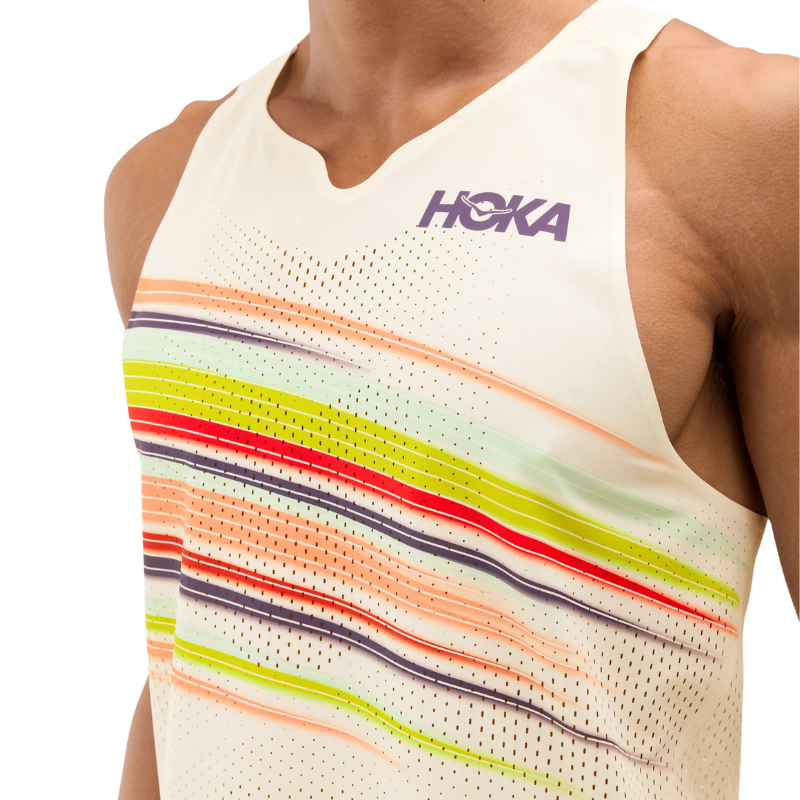 HOKA RACE DAY SINGLET ALABASTER FLARE - 1173510P-AFLR
